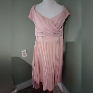 NWT Grace Karin Elegant Pink Pleated Midi Dress XL